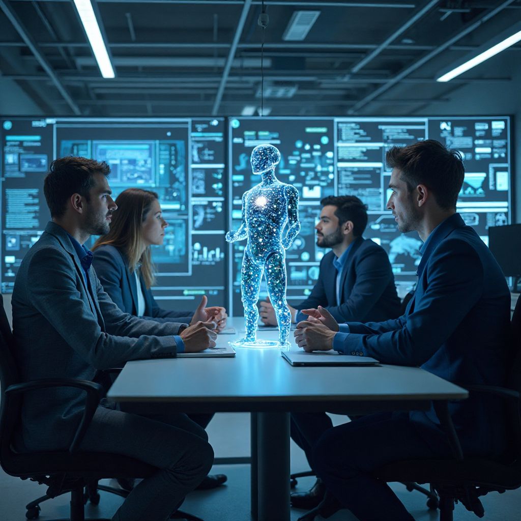 Echipa IA România într-un mediu de lucru modern